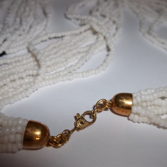 Pre-owned, Necklace, Monet Necklace, Black and White Necklace, Seed Bead 7747 - Picture 5 of 7